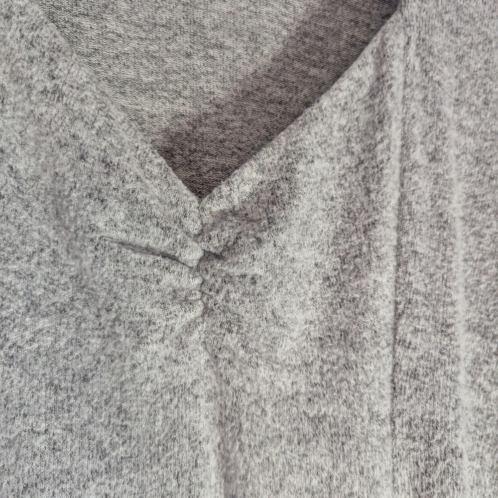 Torrid Light Gray 3/4 Sleeve Dress with Ruched Bust - Picture 4 of 10